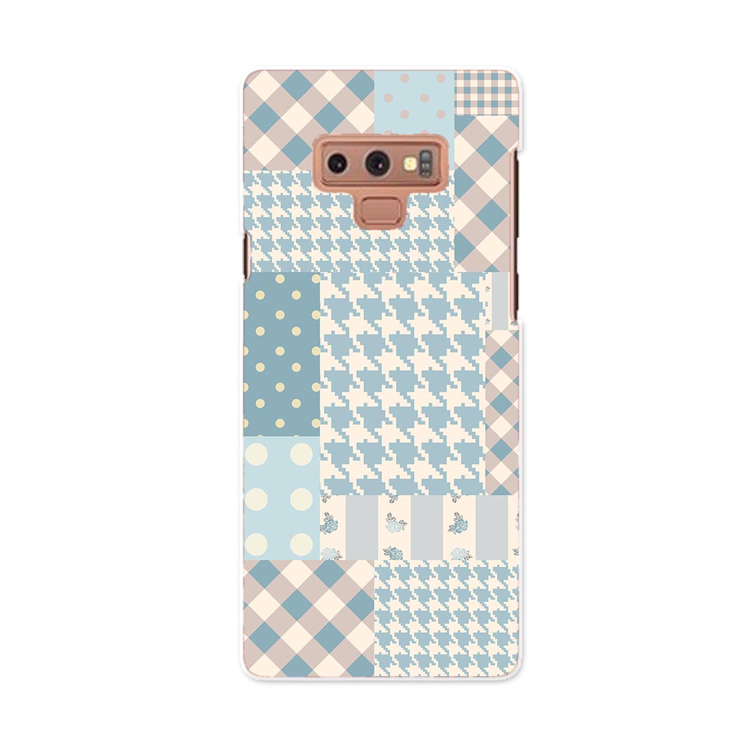 SC-01L Galaxy Note9 ギャラクシー ノートナイン docomo ドコモ sc01l スマホ カバー ケース スマホケース スマホカバー PC ハードケース 008635 模様　チェック　水色　水玉