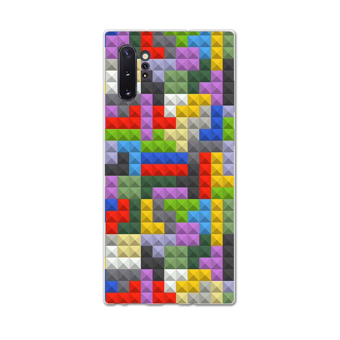 SC-01M Galaxy Note10+ ギャラクシー ノート プラス docomo ドコモ sc01m スマホ カバー ケース スマホケース スマホカバー TPU ソフトケース 007797 カラフル　模様　レゴ　ドット