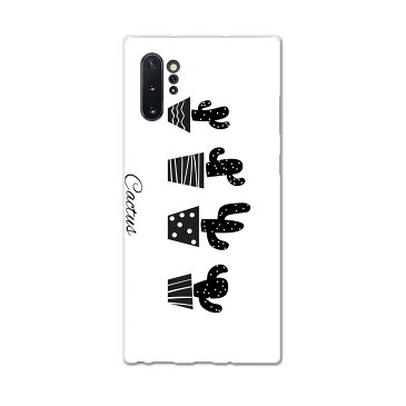 SC-01M Galaxy Note10+ ギャラクシー ノート プラス docomo ドコモ sc01m スマホ カバー ケース スマホケース スマホカバー TPU ソフトケース 016440 サボテン モノクロ