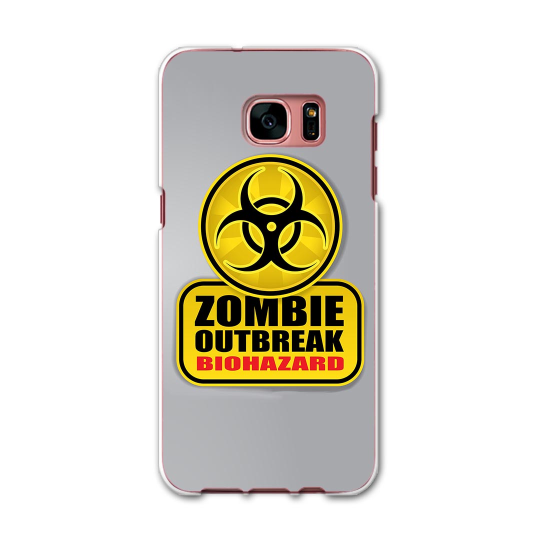 SCV33 Galaxy S7 edge ギャラクシー au エーユー スマホ カバー スマホケース ハード pc ケース ハードケース 標識 ゾンビ バイオハザード ユニーク 001180