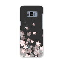 SCV36 Galaxy S8 ギャラクシー エス エイト au エーユー スマホ カバー ハード pc ケース ハードケース 桜 絵 灰色 フラワー 000028