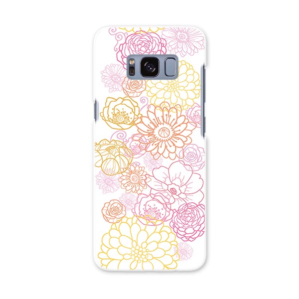 SCV36 Galaxy S8 ギャラクシー エス エイト au エーユー スマホ カバー ハード pc ケース ハードケース 花　フラワー　ピンク フラワー 004781