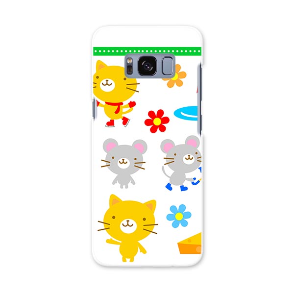 SC-02J Galaxy S8 ギャラクシー エス エイト sc02j docomo ドコモ スマホ カバー ケース スマホケース スマホカバー PC ハードケース 猫 ネズミ イラスト キャラクター アニマル クール 007653
