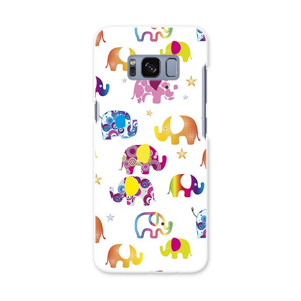 SC-02J Galaxy S8 ギャラクシー エス エイト sc02j docomo ドコモ スマホ カバー ケース スマホケース スマホカバー PC ハードケース ぞう　象　カラフル　イラスト　模様 アニマル 008157