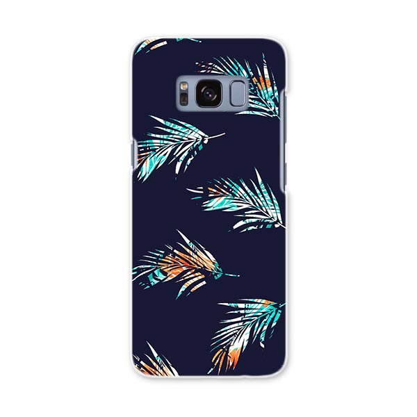 Mobile Phone - SC-02J Galaxy S8 ギャラクシー エス エイト sc02j docomo ドコモ スマホ カバー ケース スマホケース スマホカバー PC ハードケース 植物　ネイビー　柄 012071