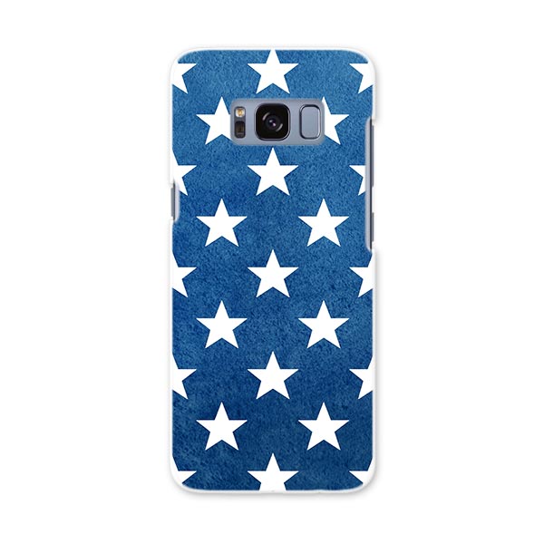 Rakuten - SCV36 Galaxy S8 ギャラクシー エス エイト au エーユー スマホ カバー ハード pc ケース ハードケース 青　星　スター 012367