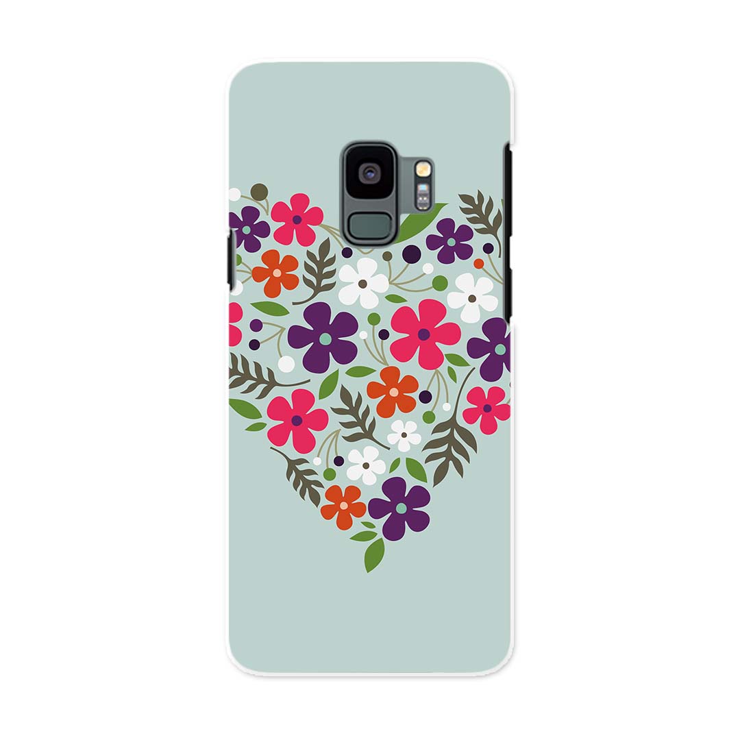SC-02K Galaxy S9 ギャラクシー エスナイン docomo sc02k ドコモ スマホ カバー ケース スマホケース スマホカバー PC ハードケース 005055 ハート　花　イラスト