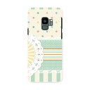 SCV38 Galaxy S9 ギャラクシー エスナイン au エーユー スマホ カバー ケース スマホケース スマホカバー PC ハードケース 007693 ボタン 水玉 レース 水色(2)