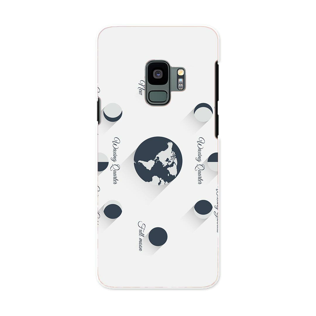 SCV38 Galaxy S9 ギャラクシー エスナイン au エーユー スマホ カバー ケース スマホケース スマホカバー PC ハードケース 016033 月の満ち欠け　宇宙　月