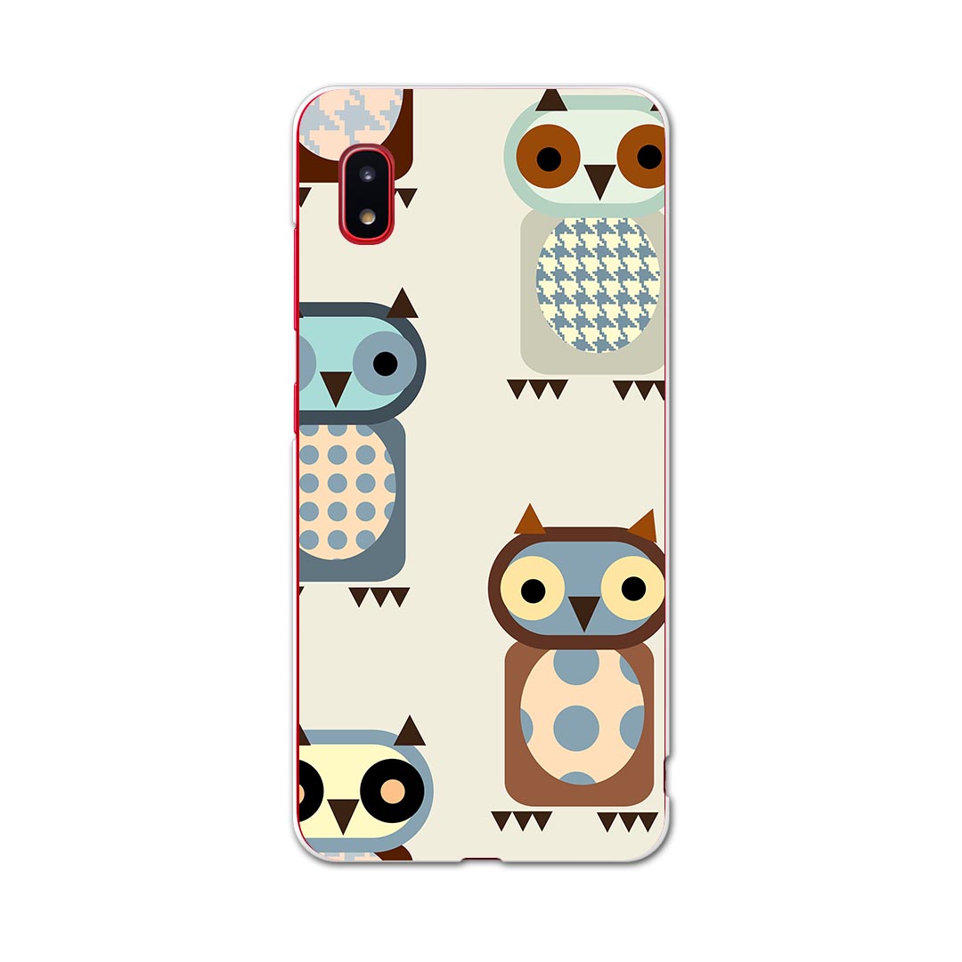 SCV46 Galaxy A20 ギャラクシー エートゥエンティ scv46 au エーユー スマホ カバー ケース スマホケース スマホカバー TPU ソフトケース 008579 フクロウ　模様　イラスト