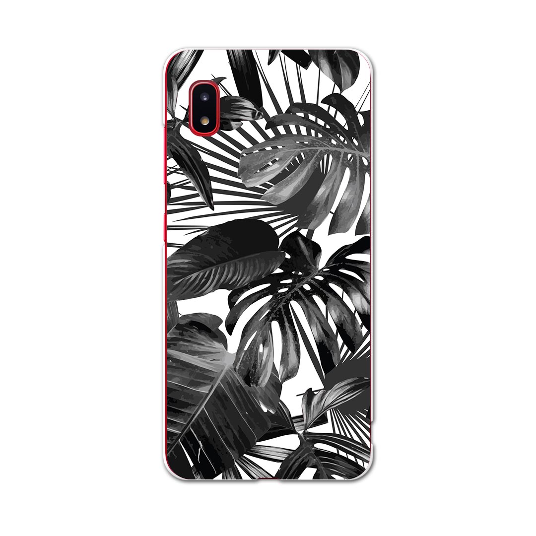SCV46 Galaxy A20 ギャラクシー エートゥエンティ scv46 au エーユー スマホ カバー ケース スマホケース スマホカバー TPU ソフトケース 011157 夏　ボタニカル　モノクロ