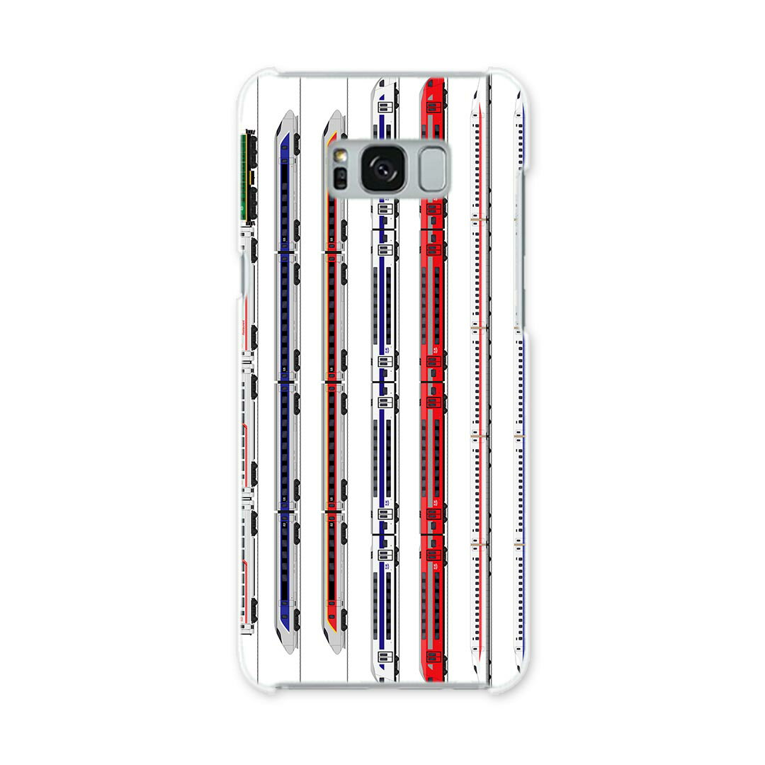 SCV35 Galaxy S8+ ギャラクシー エス エイト プラス au エーユー スマホ カバー ハード pc ケース ハードケース 乗り物　新幹線　電車 013216