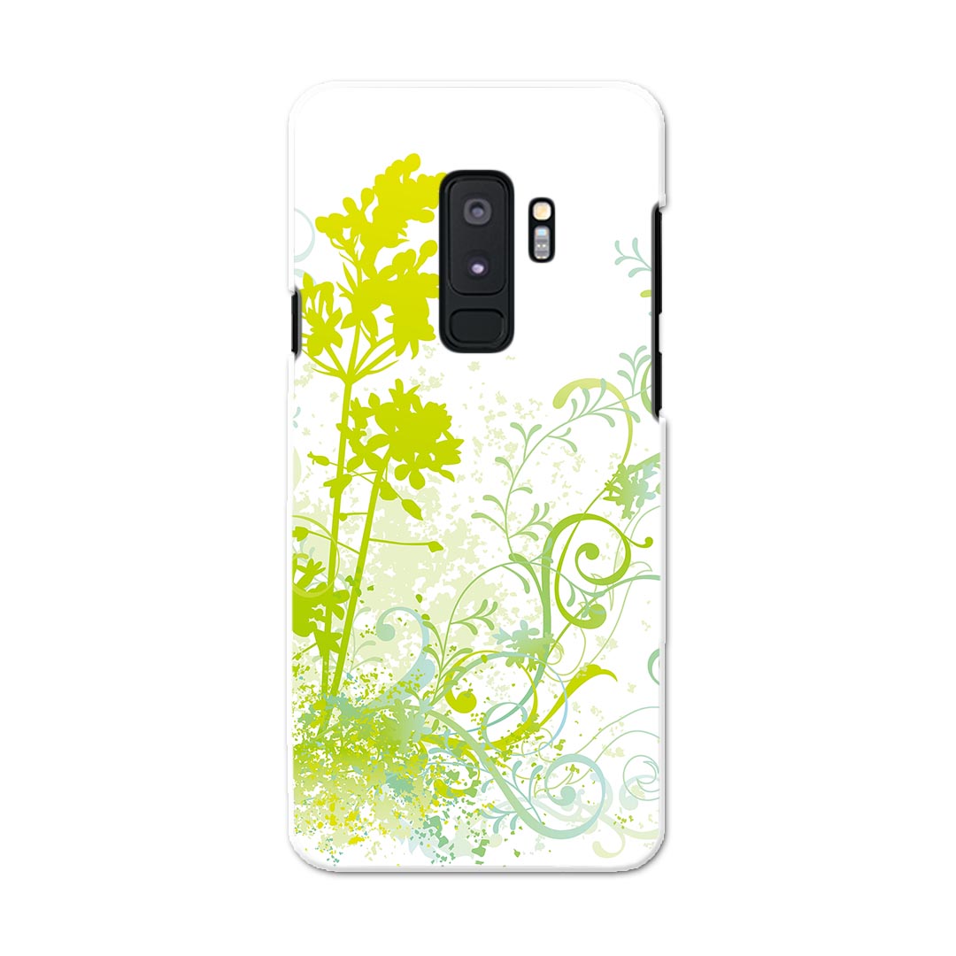 SCV39 Galaxy S9+ ギャラクシー エスナインプラス au エーユー スマホ カバー ケース スマホケース スマホカバー PC ハードケース 000158 シンプル　花　緑　草木