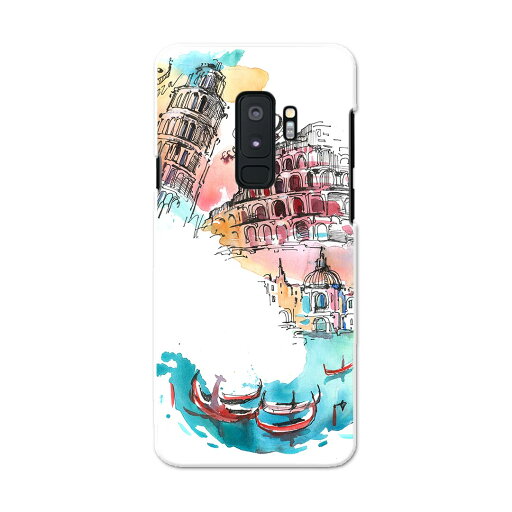 SCV39 Galaxy S9+ ギャラクシー エスナインプラス au エーユー スマホ カバー スマホケース スマホカバー PC ハードケース 007403 建物 イタリア イラスト カラフル SCV39 Galaxy S9+ ギャラクシー エスナインプラス au エーユー スマホ カバー スマホケース スマホカバー PC ハードケース 007403 建物 イタリア イラスト カラフル