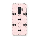 SCV39 Galaxy S9+ ギャラクシー エスナインプラス au エーユー スマホ カバー スマホケース スマホカバー PC ハードケース 012525 ピンク ドット リボン(2)