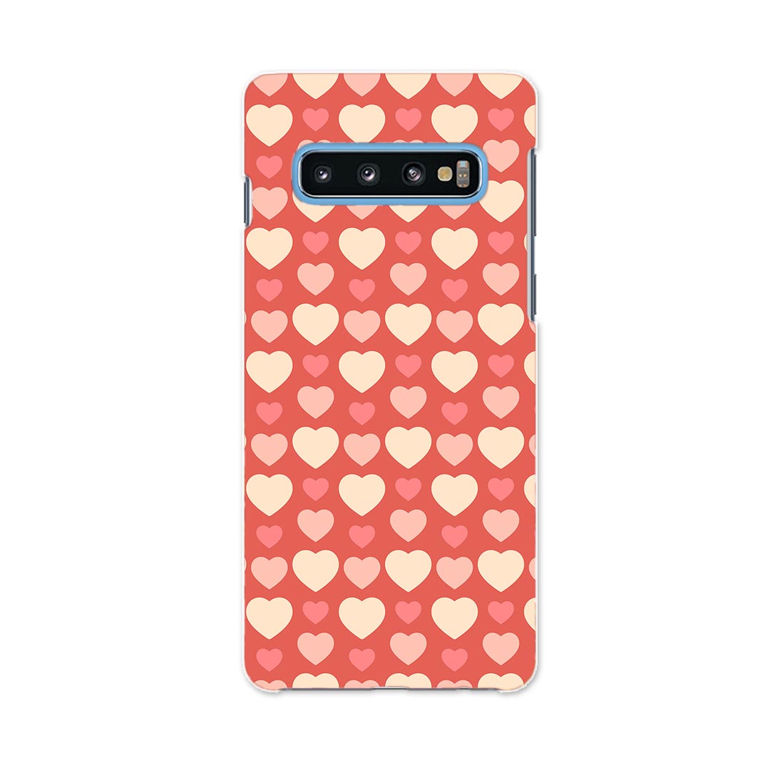 SC-03L Galaxy S10 ギャラクシー エステン docomo ドコモ sc03l スマホ カバー ケース スマホケース スマホカバー PC ハードケース 008058 赤　レッド　ピンク　ハート　模様
