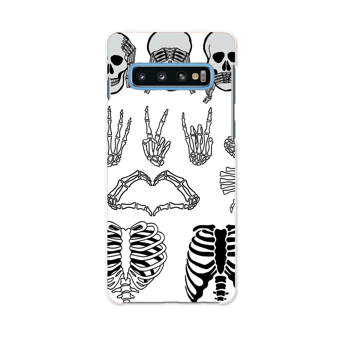 SC-03L Galaxy S10 ギャラクシー エステン docomo ドコモ sc03l スマホ カバー ケース スマホケース スマホカバー PC ハードケース 009795 ドクロ　骸骨　ハート