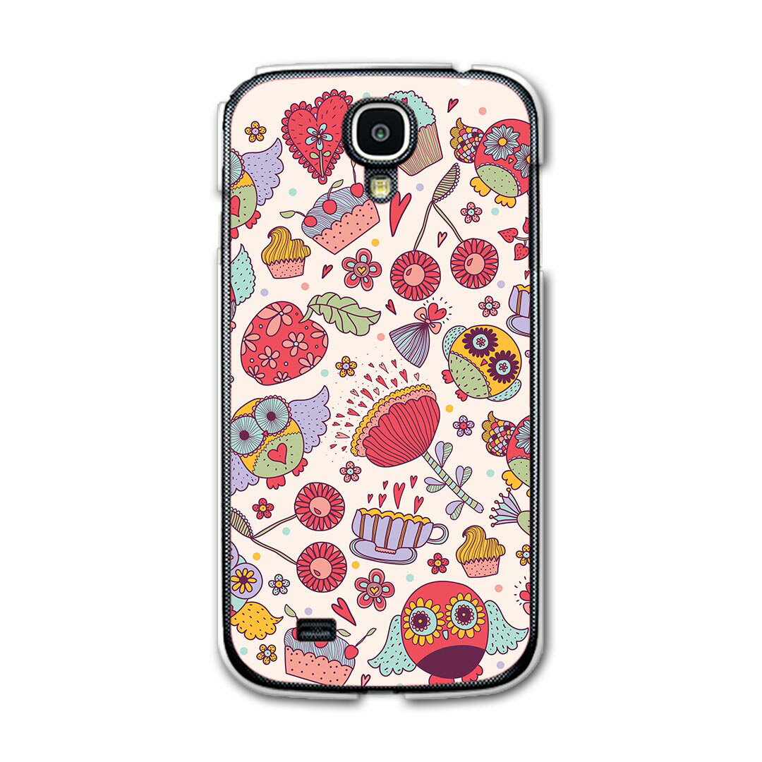 SC-04F GALAXY S5 ギャラクシー sc04f docomo ドコモ スマホ カバー スマホケース ハード pc ケース ハードケース イラスト ピンク フクロウ ハート ユニーク 008887