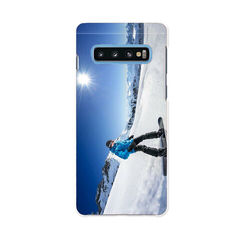 SCV42 Galaxy S10+ ギャラクシー エステンプラス au エーユー scv42 スマホ カバー ケース スマホケース スマホカバー PC ハードケース 000286 スノーボード　雪景色　雪　スポーツ