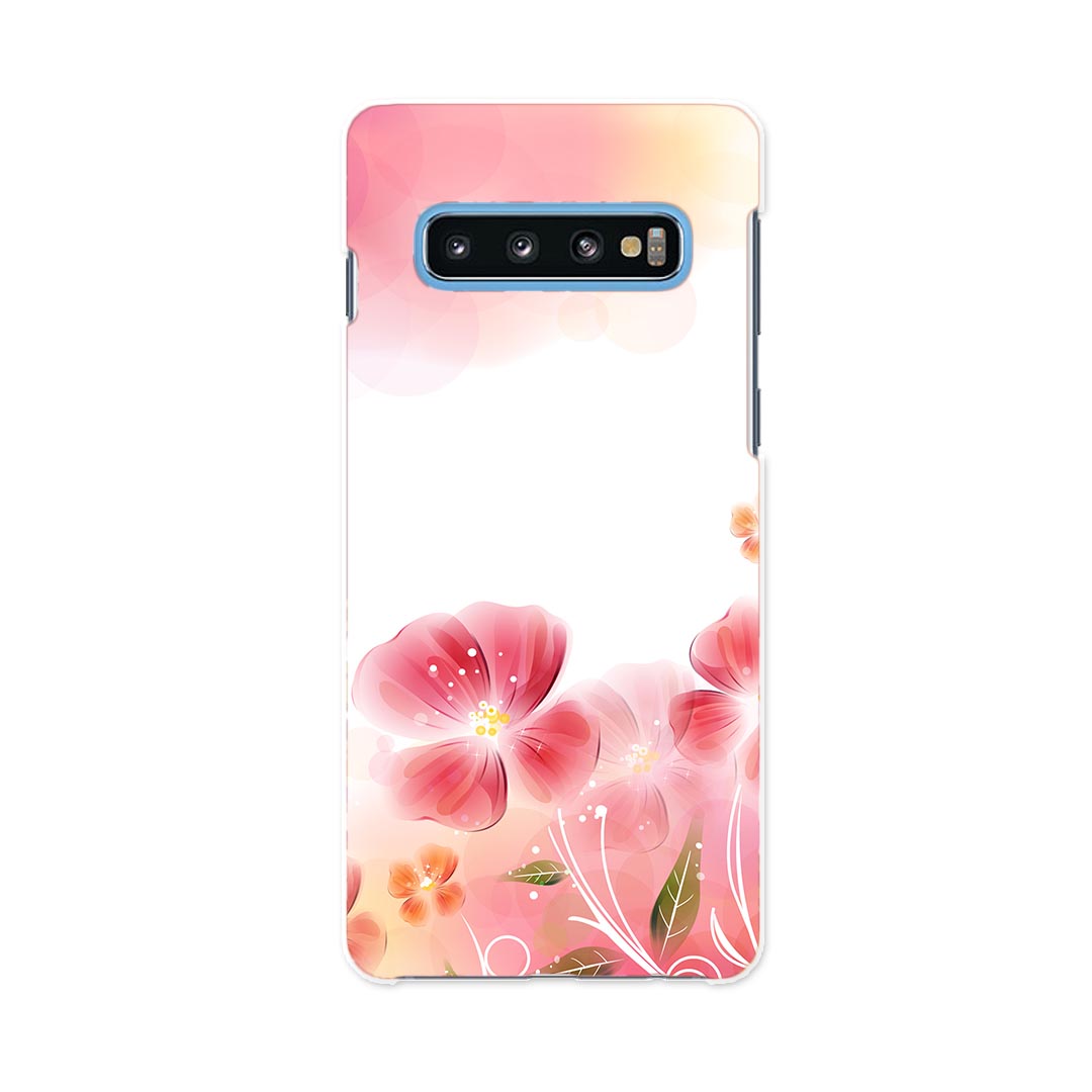 SCV42 Galaxy S10+ ギャラクシー エステンプラス au エーユー scv42 スマホ カバー ケース スマホケース スマホカバー PC ハードケース 001993 花 フラワー ピンク