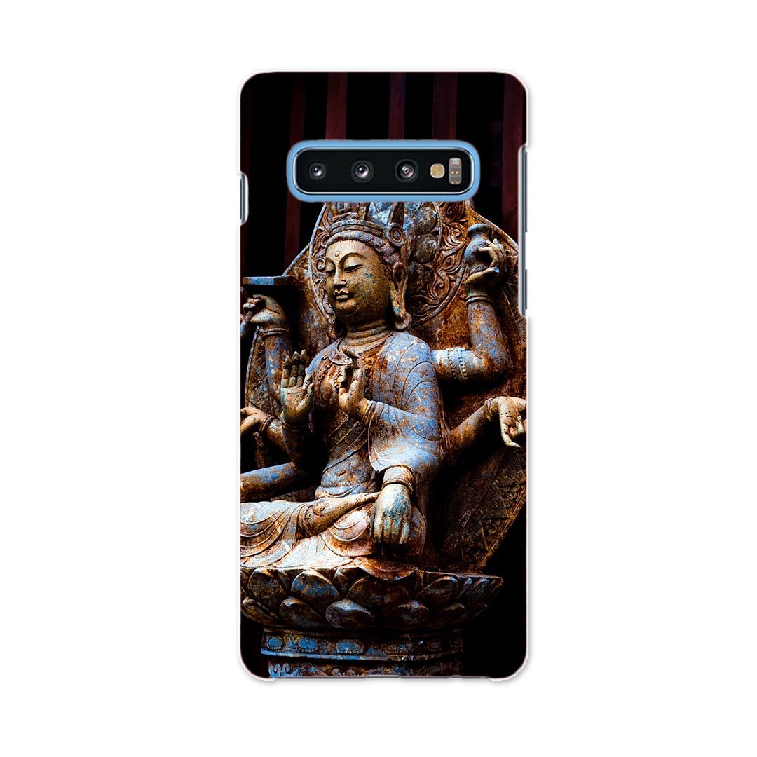 SCV42 Galaxy S10+ ギャラクシー エステンプラス au エーユー scv42 スマホ カバー ケース スマホケース スマホカバー PC ハードケース 005093 仏像　写真　黒