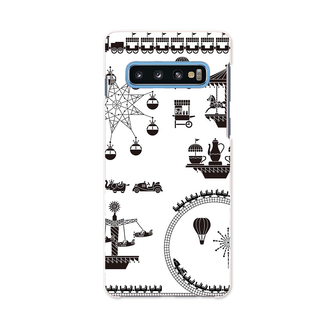 SCV42 Galaxy S10+ ギャラクシー エステンプラス au エーユー scv42 スマホ カバー ケース スマホケース スマホカバー PC ハードケース 009456 乗り物　白　黒