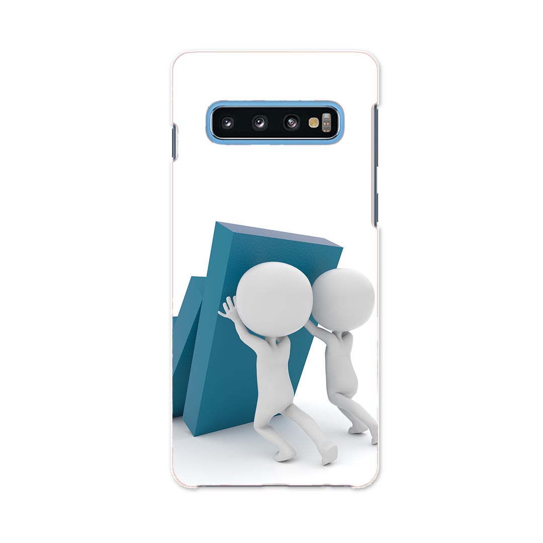 乐天商城 - SCV42 Galaxy S10+ ギャラクシー エステンプラス au エーユー scv42 スマホ カバー ケース スマホケース スマホカバー PC ハードケース 011414 ドミノ　壁　キャラクター