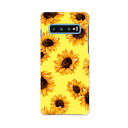 SCV42 Galaxy S10+ ギャラクシー エステンプラス au エーユー scv42 スマホ カバー ケース スマホケース スマホカバー PC ハードケース 012207 ひまわり 花 黄色(2)