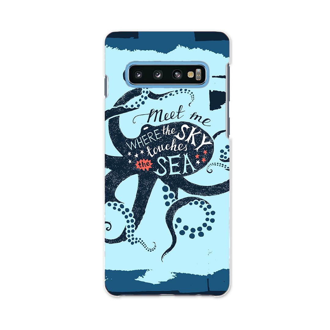 Mobile Phone - SCV42 Galaxy S10+ ギャラクシー エステンプラス au エーユー scv42 スマホ カバー ケース スマホケース スマホカバー PC ハードケース 014473 海　タコ　英語