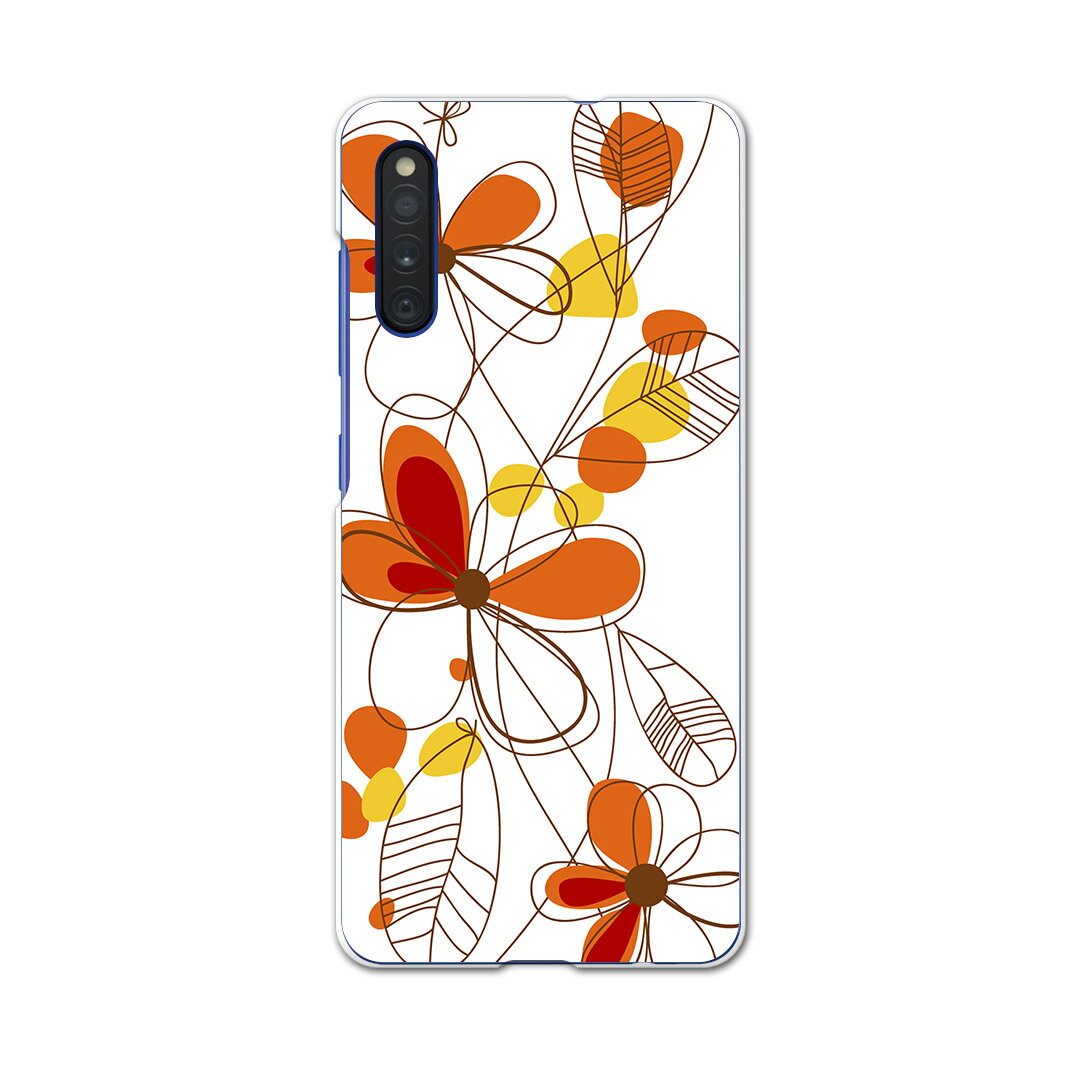 Galaxy A41 SCV48 ギャラクシー scv48 au エーユー スマホ カバー ケース スマホケース スマホカバー PC ハードケース 001878 花　フラワー　オレンジ