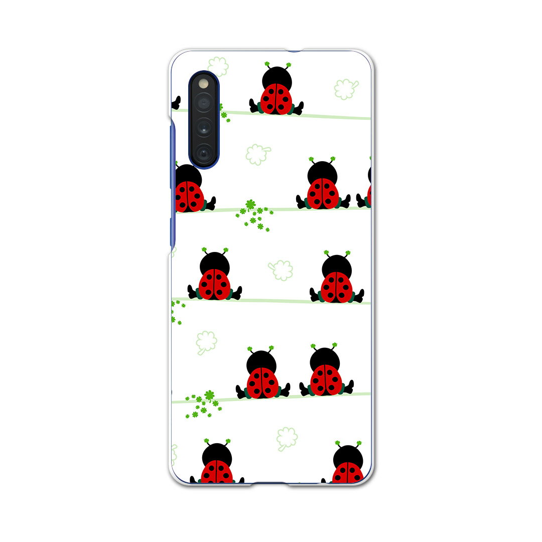 Galaxy A41 SC-41A ギャラクシー sc41a docomo ドコモ スマホカバー カバー ケース pc ハードケース 005114 てんとう虫　イラスト　白