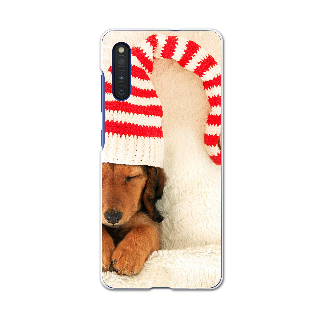 Galaxy A41 SC-41A ギャラクシー sc41a docomo ドコモ スマホカバー カバー ケース pc ハードケース 008439 写真　犬　帽子　赤　レッド