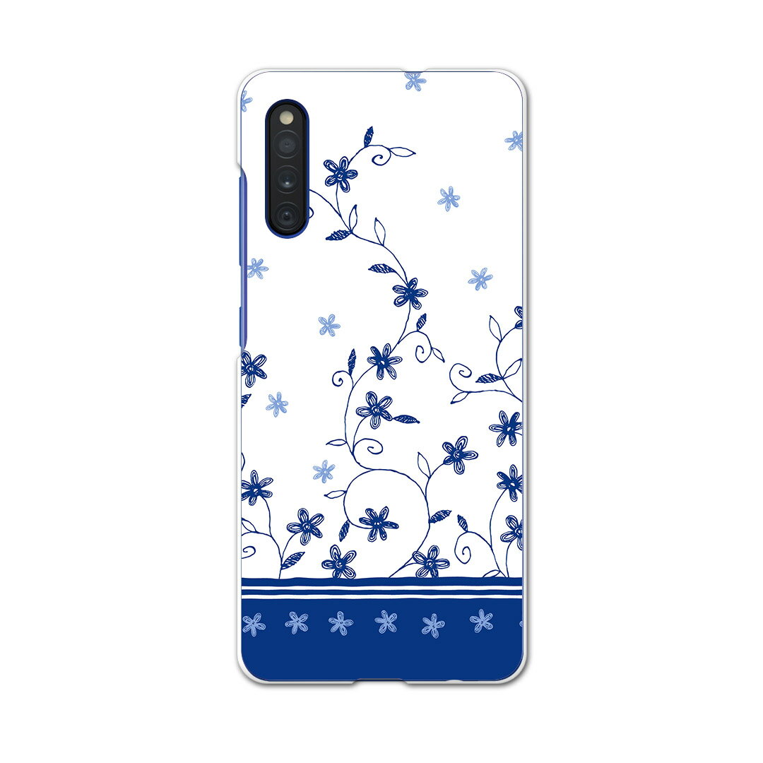 Galaxy A41 SC-41A ギャラクシー sc41a docomo ドコモ スマホカバー カバー ケース pc ハードケース 008596 青　ブルー　花