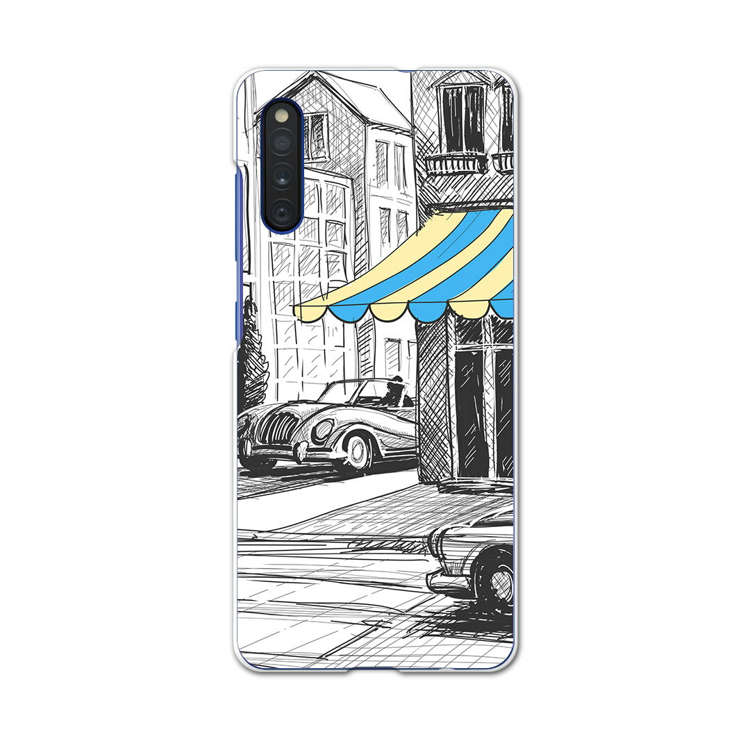 樂天商城 - Galaxy A41 SC-41A ギャラクシー sc41a docomo ドコモ スマホカバー カバー ケース pc ハードケース 010819 イラスト　車　風景
