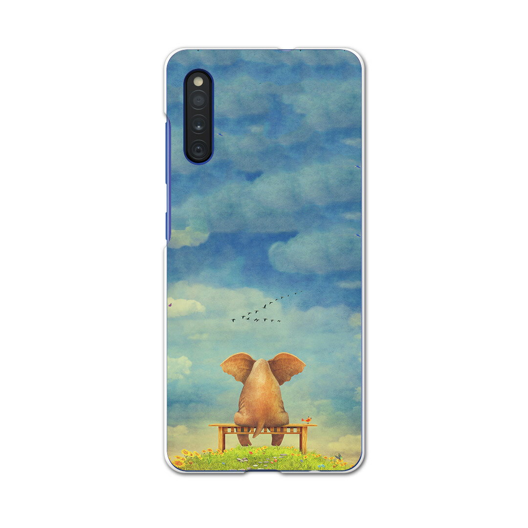 Galaxy A41 SC-41A ギャラクシー sc41a docomo ドコモ スマホカバー カバー ケース pc ハードケース 011526 ゾウ　動物　青空
