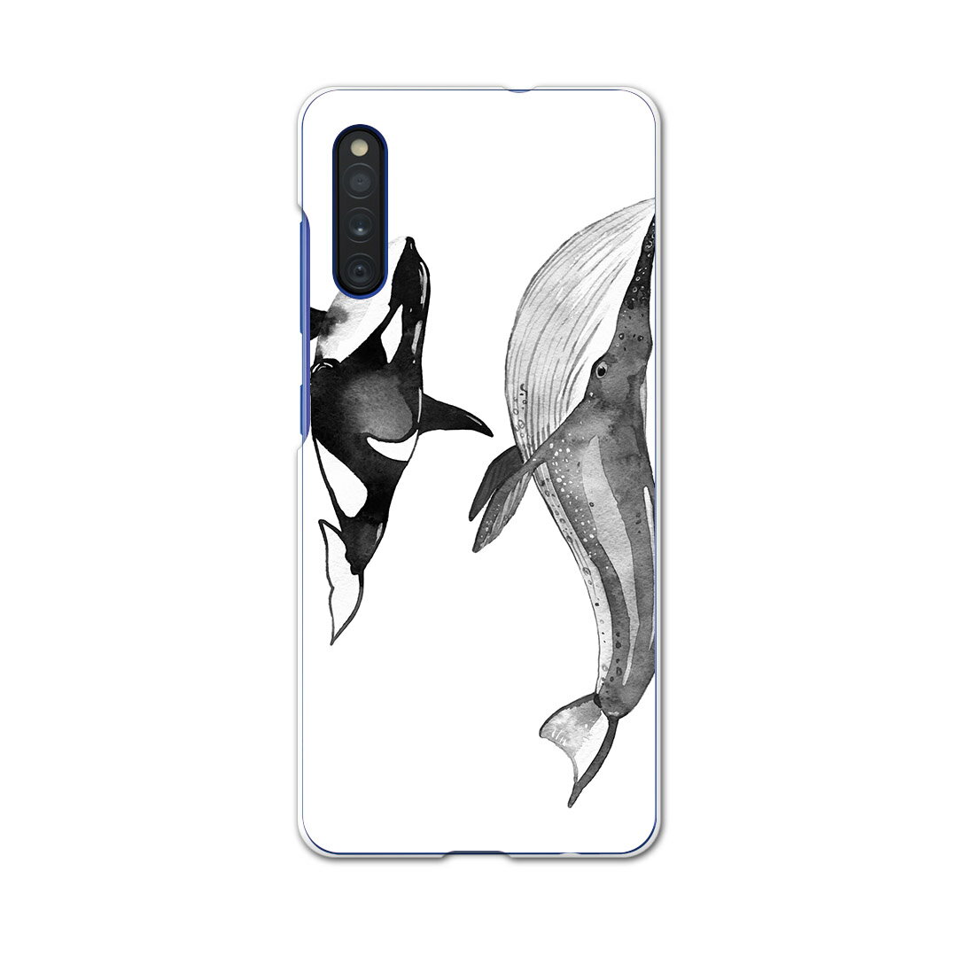 Galaxy A41 SCV48 ギャラクシー scv48 au エーユー スマホ カバー ケース スマホケース スマホカバー PC ハードケース 016066 シャチ　魚　クジラ