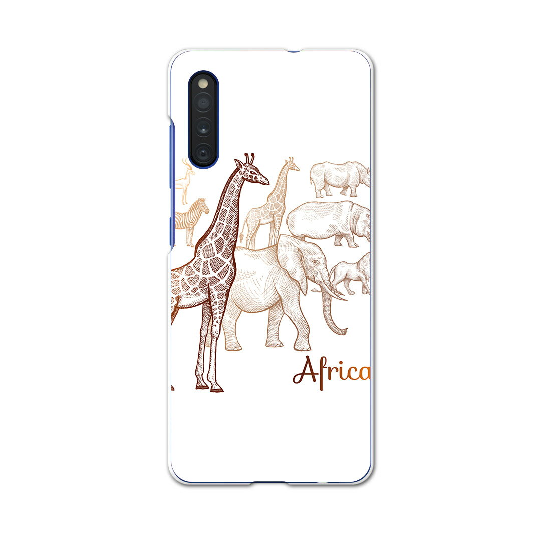 Galaxy A41 SC-41A ギャラクシー sc41a docomo ドコモ スマホカバー カバー ケース pc ハードケース 016188 動物　キリン　象
