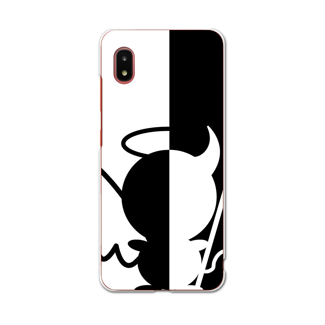 Galaxy A21 SC-42A 専用ハードケース igcase sc42a スマホカバー カバー ケース pc ハードケース 007761 ユニーク 白黒　天使　悪魔　ブラック