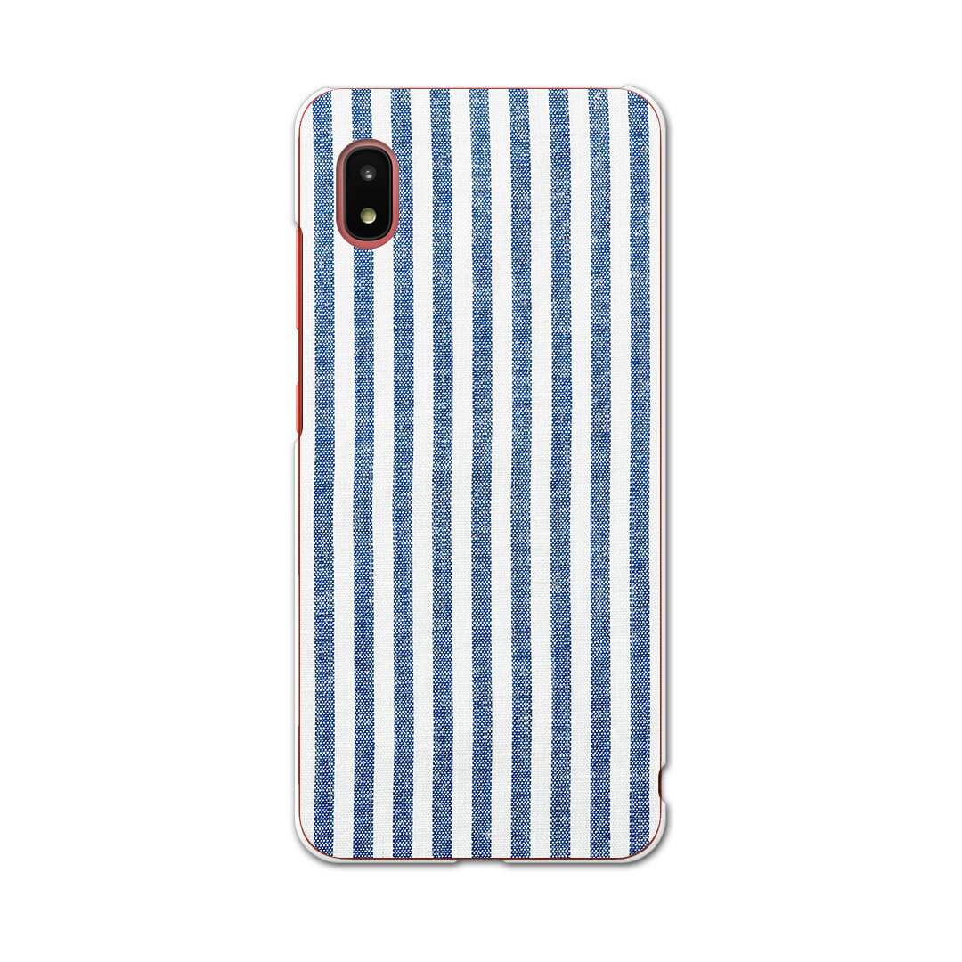 Galaxy A21 SC-42A 専用ハードケース igcase sc42a スマホカバー カバー ケース pc ハードケース 008426 チェック・ボーダー 青　ブルー　ストライプ　模様