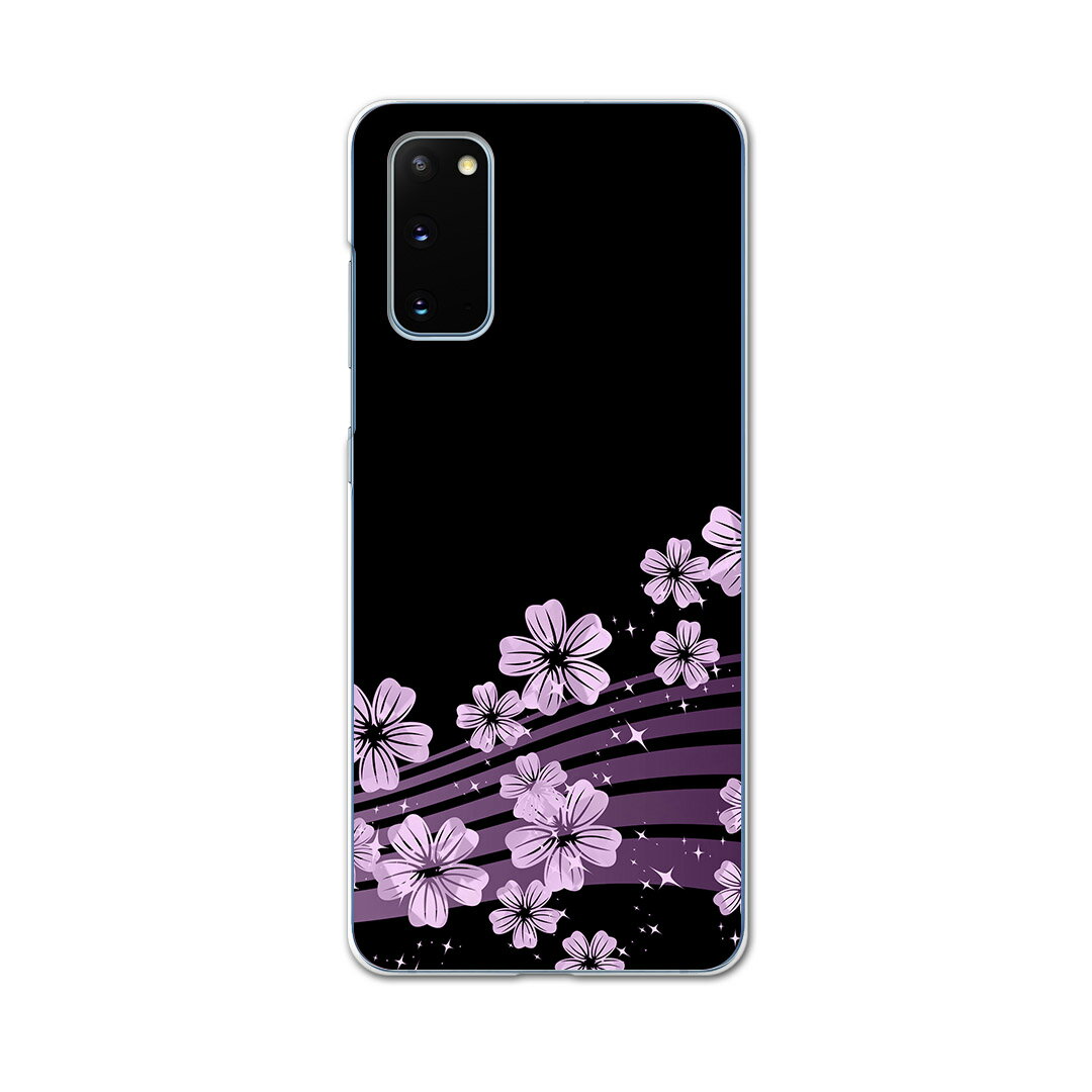 SC-51A Galaxy S20 5G ギャラクシー エストゥエンティ ファイブジー sc51a ドコモ docomo スマホ カバー ケース スマホ PC ハードケース 000051 黒　和柄　桜