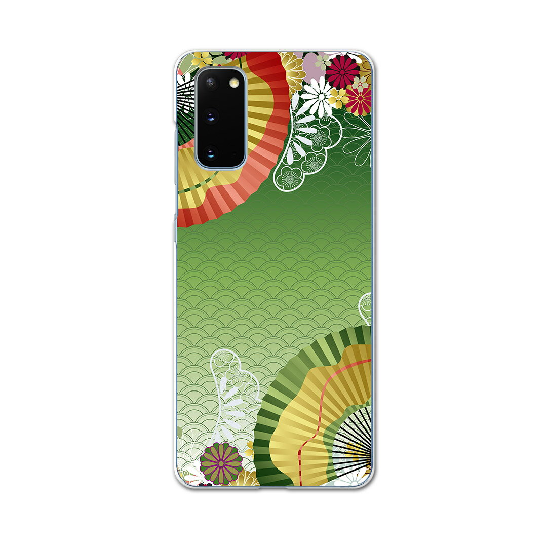 樂天商城 - SCG01 Galaxy S20 5G ギャラクシー エストゥエンティ ファイブジー scg01 エーユー au スマホ カバー ケース スマホケース スマホカバー PC ハードケース 002606 和風　和柄　扇子