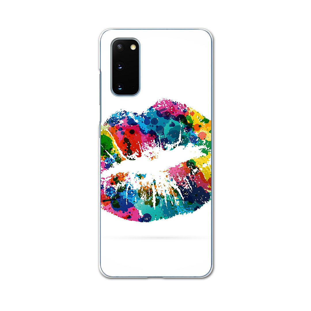 乐天商城 - SC-51A Galaxy S20 5G ギャラクシー エストゥエンティ ファイブジー sc51a ドコモ docomo スマホ カバー ケース スマホ PC ハードケース 006165 カラフル　唇
