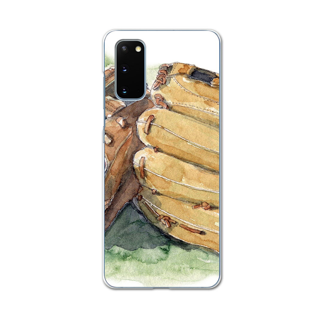 SC-51A Galaxy S20 5G ギャラクシー エストゥエンティ ファイブジー sc51a ドコモ docomo スマホ カバー ケース スマホ PC ハードケース 008065 イラスト 水彩 グローブ 野球