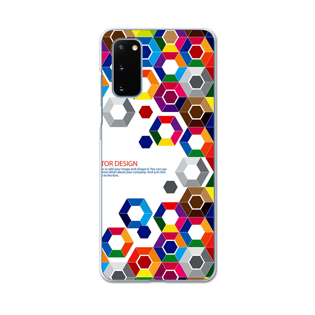 乐天商城 - SC-51A Galaxy S20 5G ギャラクシー エストゥエンティ ファイブジー sc51a ドコモ docomo スマホ カバー ケース スマホ PC ハードケース 008266 レインボー　カラフル　模様