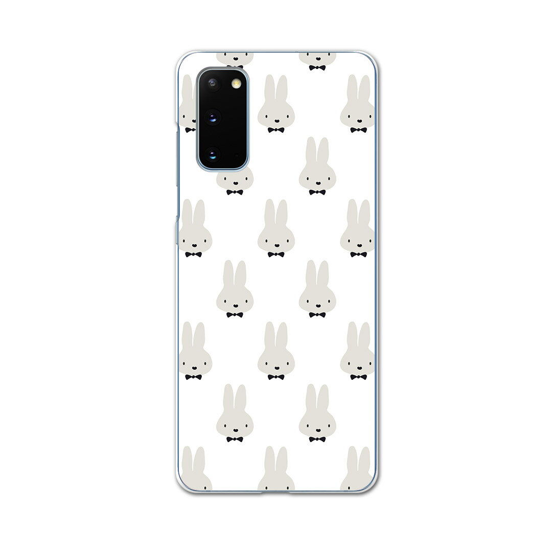 SC-51A Galaxy S20 5G ギャラクシー エストゥエンティ ファイブジー sc51a ドコモ docomo スマホ カバー ケース スマホ PC ハードケース 010486 動物　うさぎ　白　黒