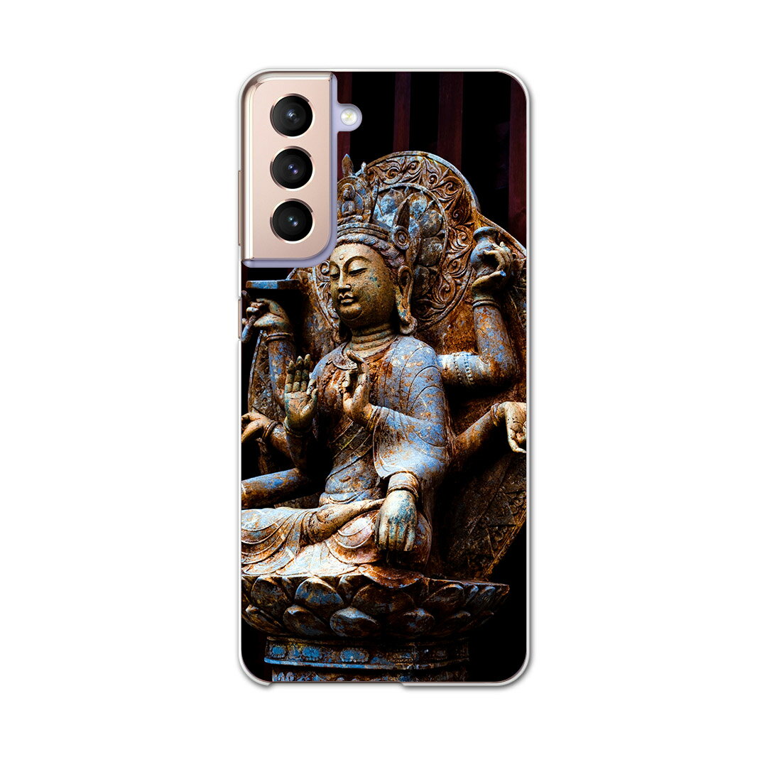 Galaxy S21 5G SC-51B ギャラクシー サムスン docomo ドコモスマホ カバー ケース スマホケース スマホカバー PC ハードケース 005093 仏像　写真　黒