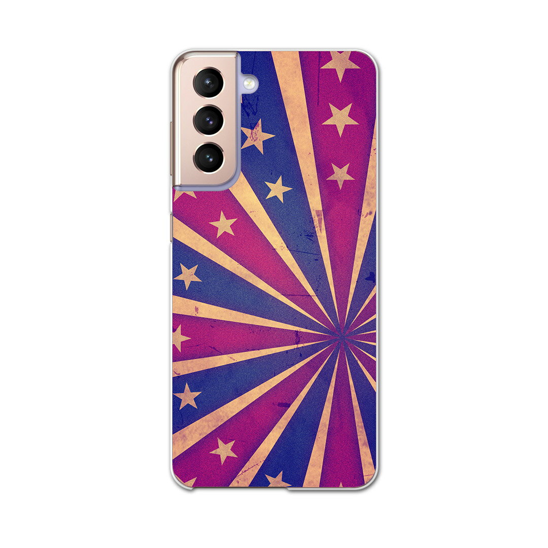 Galaxy S21 5G SC-51B ギャラクシー サムスン docomo ドコモスマホ カバー ケース スマホケース スマホカバー PC ハードケース 011680 レトロ　星　ビンテージ