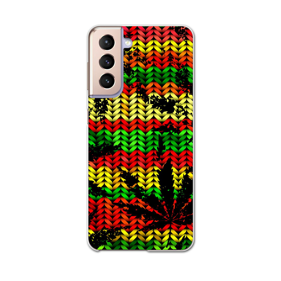 Galaxy S21 5G SCG09 ギャラクシー サムスン au エーユー スマホ カバー ケース スマホケース スマホカバー PC ハードケース 011750 レゲエ　カラフル　植物