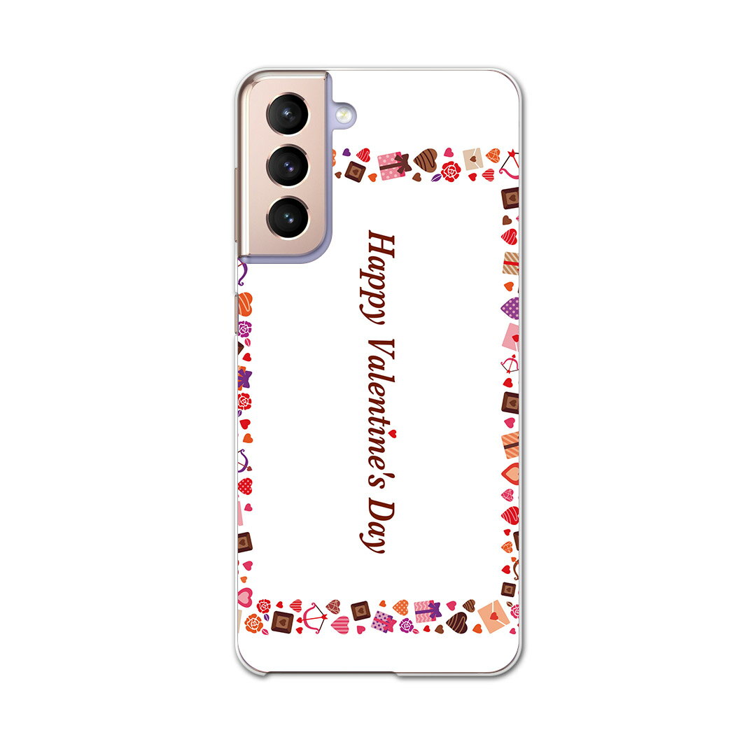 樂天商城 - Galaxy S21 5G SCG09 ギャラクシー サムスン au エーユー スマホ カバー ケース スマホケース スマホカバー PC ハードケース 015563 バレンタイン　ハート　チョコ