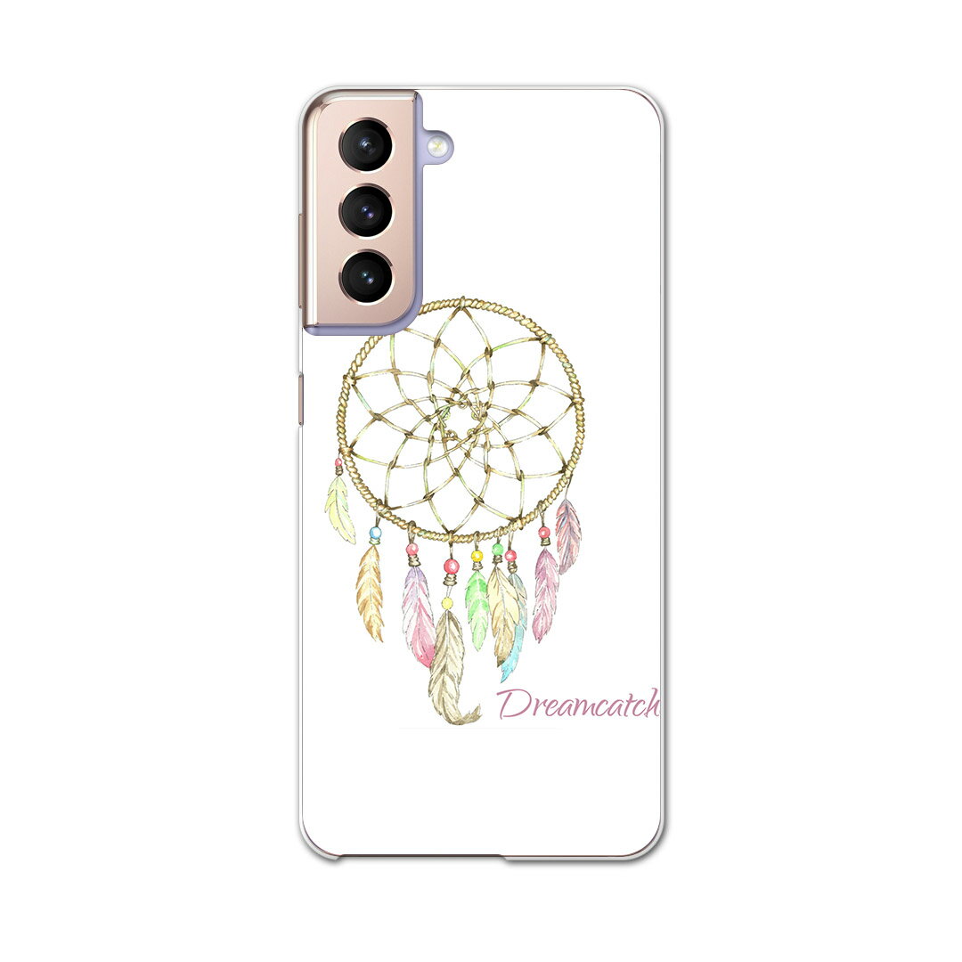 Galaxy S21 5G SCG09 ギャラクシー サムスン au エーユー スマホ カバー ケース スマホケース スマホカバー PC ハードケース 016057 ドリームキャッチャー　羽　カラフル